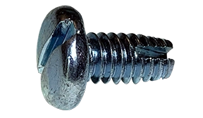#4-40 X 1/4" Type 1 Thread Cutting Screws | Pan Head Slotted Drive | Steel Zinc & Bake (10000 / Pkg.)