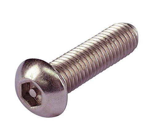 3/8-16 X 4" Button Head Cap Screws | Tamper Resistant | Pin-In Socket Drive | 18/8 Stainless Steel (25 / Pkg.)