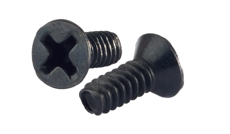 Flat Head Phillips Drive Thread Rolling Screw, Steel Black Oxide & Waxed