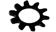 External Lock Washer, 18/8 Stainless Steel, Black Oxide