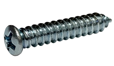 #8 X 3/8" Type AB Self Tapping Sheet Metal Screws | #8 Oval Head with #6 Head | Phillips Drive | Steel Zinc & Bake (10000/Pkg.)
