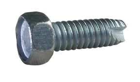 #8-32 X 1/2" Type 23 Thread Cutting Screws | Indented Hex Head Unslotted Drive | Steel Zinc & Bake (10000 / Pkg.)