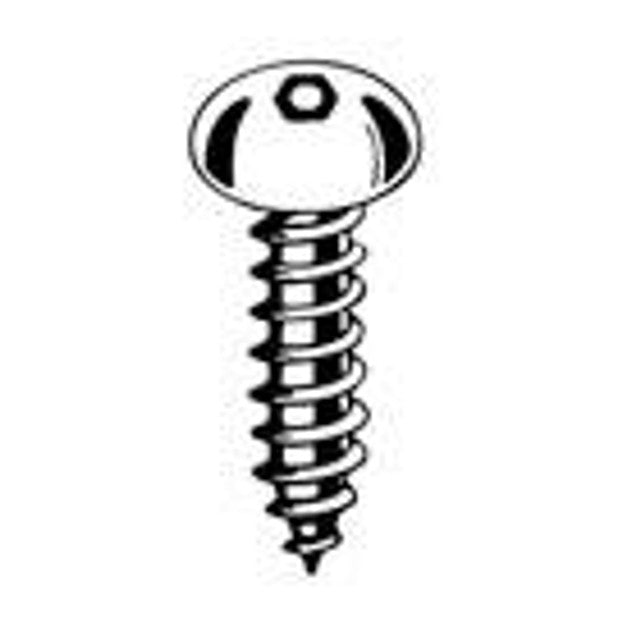 #10 X 3/4" Sheet Metal Screws | Button Head Pin-In Socket Drive | 18/8 Stainless Steel (100 / Pkg.)
