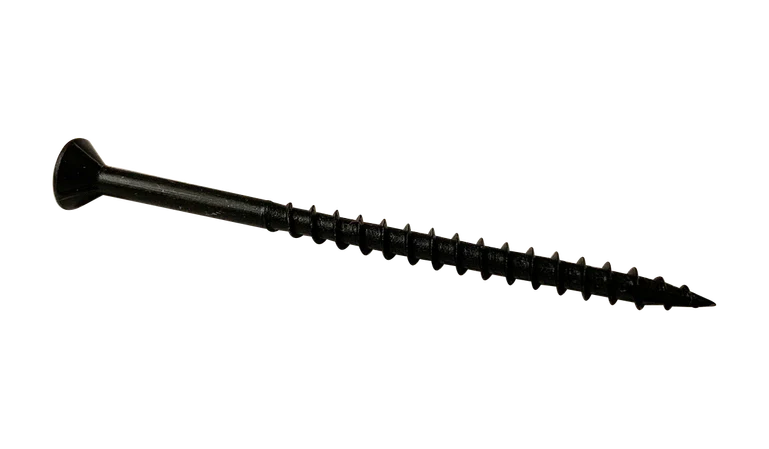 #8 X 1-3/4" Wood Screws | Deep Thread | Square Drive | Flat Head | 2/3 Threaded | Steel Black Oxide (4000 / Pkg.)