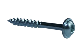 #8 X 4" Wood Screws | Deep Thread | Square Drive | Round Washer Head | Steel Zinc & Bake (1000 / Pkg.)