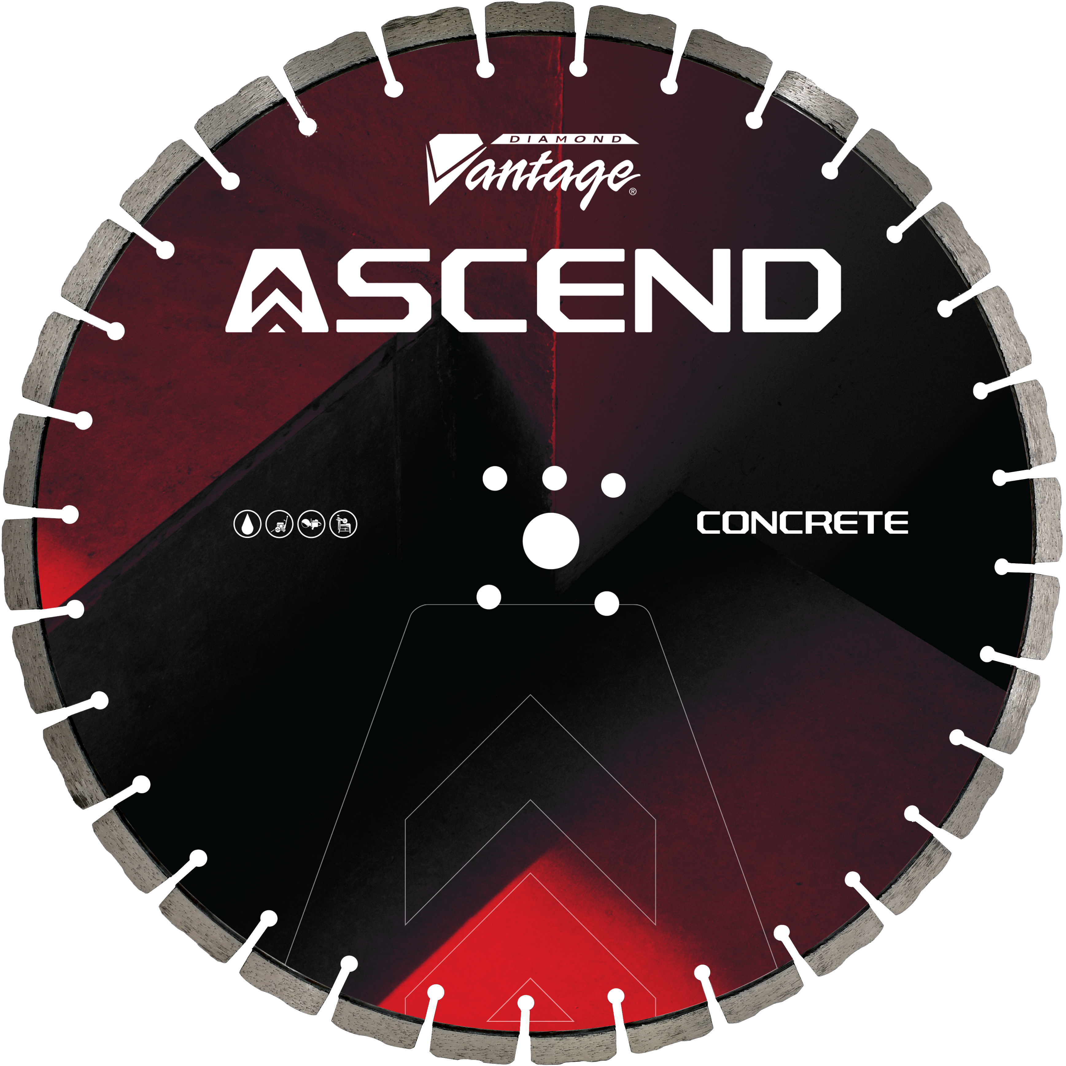 Diamond Vantage 5425ASCEND | 54" x 0.250" Walk Behind Saw Diamond Blade for Concrete | Ascend - Castle Segments