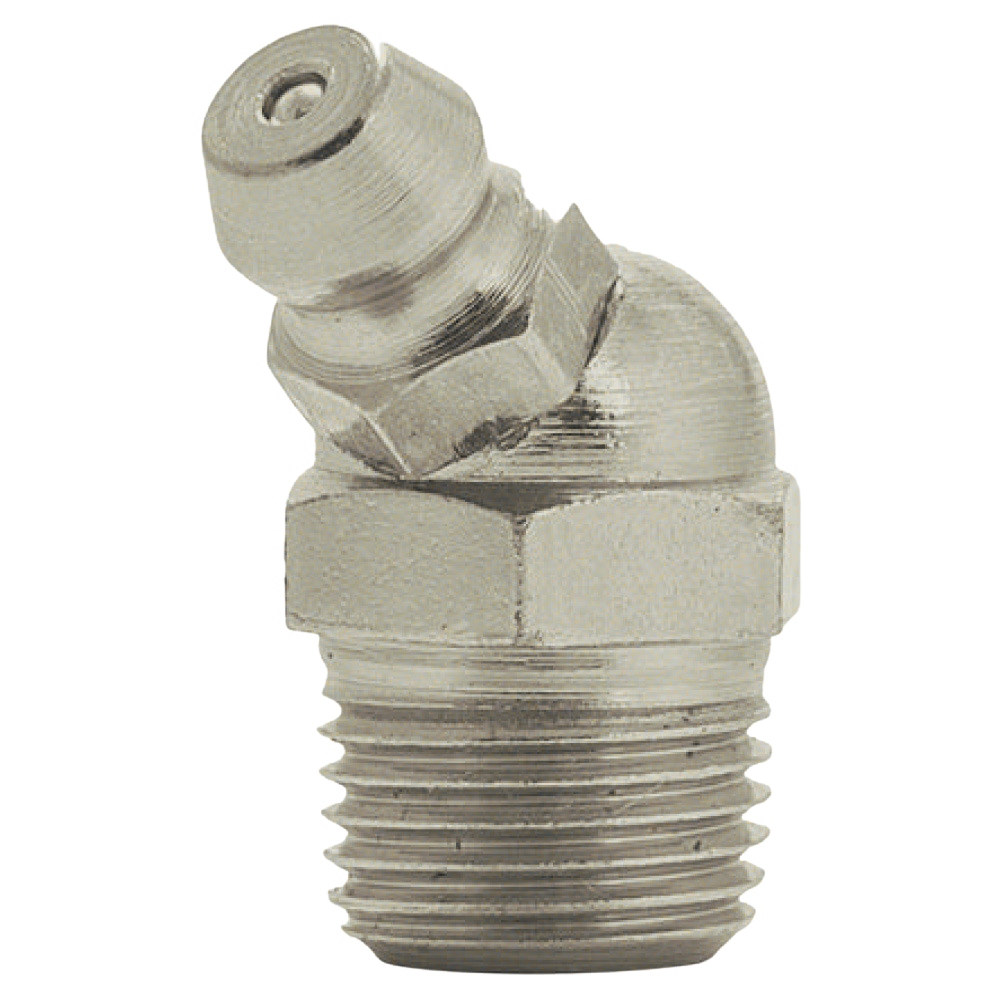 1/8-27 PTF 45 Degree Short SAE Special Grease Fitting | Steel Zinc Yellow (150 / Bag)