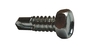 Self Drilling Screws | Indented Hex Head | Unslotted Drive | #2 Point | Steel Zinc Plated | #12 X 1 1/2 (2000/Pkg.)