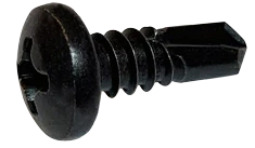 Self Drilling Screws | Pan Head | Phillips Drive | #2 Point | Steel Black Zinc Plated | #8 X 1 (6000/Pkg.)