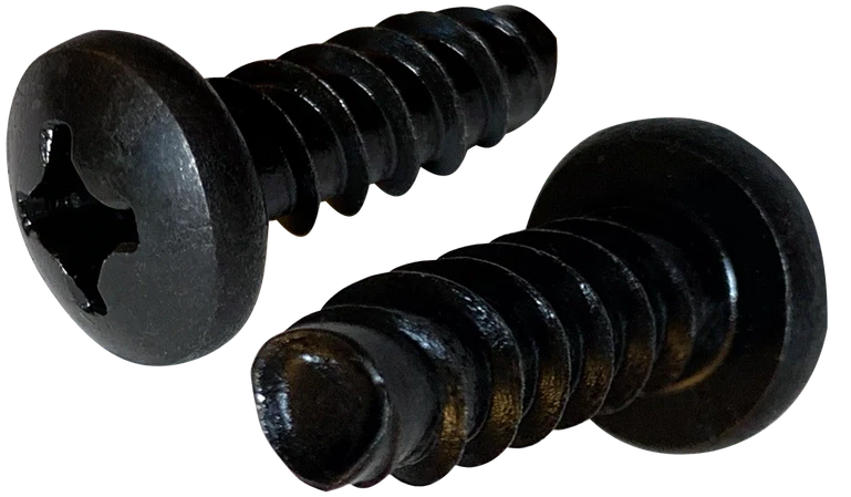 Pan Head Phillips Drive Thread Rolling Screw, Steel Black Oxide & Waxed