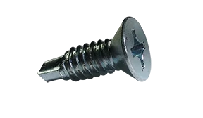 Self Drilling Screws | Flat Head | Phillips Drive | #3 Point | Steel Zinc Plated | 5/16 X 2 (600/Pkg.)