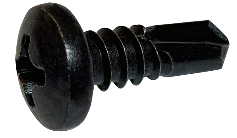 #8-18 X 1-1/2" Self-Drilling Screws | Pan Head | Phillips Drive | Point Type 3 | Steel Black Oxide (4000/Pkg.)