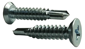 Self Drilling Screws | Flat Undercut Head | Phillips Drive | #3 Point | Steel Zinc Plated | #12 X 2 1/2 (1000/Pkg.)