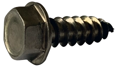 #12 X 1-1/2" Type A Self Tapping Sheet Metal Screws | Hex Washer Head | Unslotted Drive | 18/8 Stainless Steel (900/Pkg.)