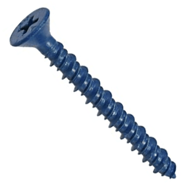 1/4" X 6" Phillips Flat Head Concrete Screws | Steel | Drill Bit Included (100 / Pkg.)