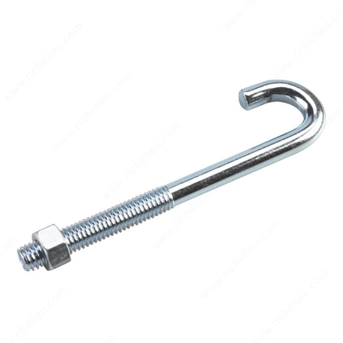 #10-24 X 2-1/8" J Bolts | With Nut | Steel Zinc Plated (20 / Pkg.)