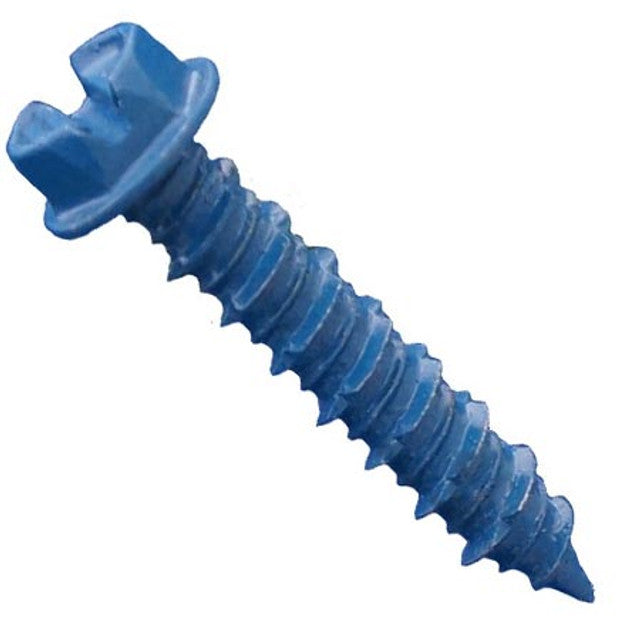 3/16" X 3-1/4" Slotted Hex Washer Head Concrete Screws | Steel | Drill Bit Included (100 / Pkg.)