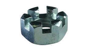 9/16-18 Hex Nuts Slotted | Steel Zinc Plated (250 / Pkg.)