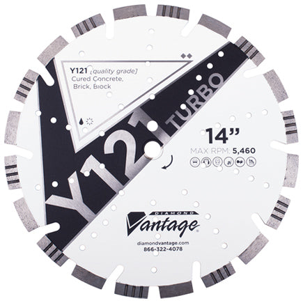 Diamond Vantage 2014EYZ-15 | 20" x 0.140" x 1" Diamond Blade for Concrete/Masonry | Y121 TURBO