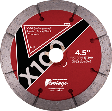 Diamond Vantage 0737CTBX1 | 7" x 0.375" x 7/8" Diamond Blade for Tuck Pointing | X100 - Triple TUCK POINT