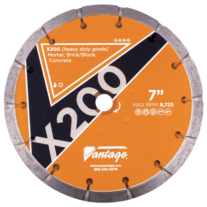 Diamond Vantage 0709CDBX2 | 7" x 0.250" Diamond Blade for Tuck Point/Concrete Masonry | X200 - Double TUCK POINT