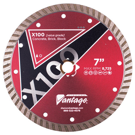 Diamond Vantage S-0709UDZX1-1 | 7" x 0.095" Diamond Blade for Granite/Engineered Stone | X100
