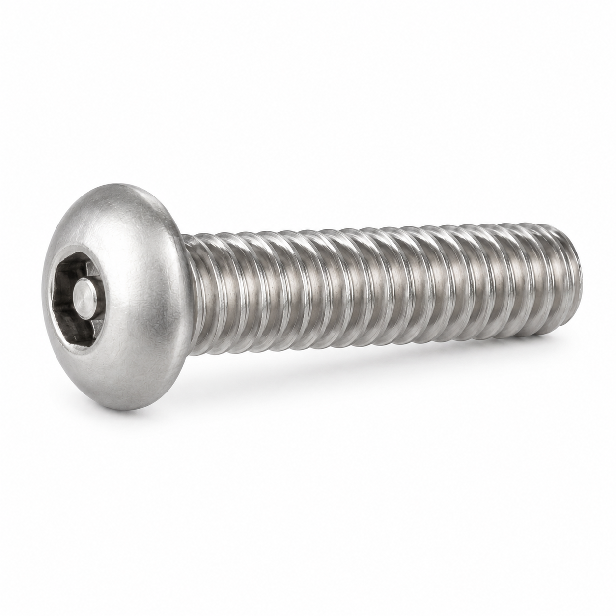 #4-40 X 1/4" Tamper Resistant Button Head Cap Screws | Pin-In Socket Drive | 18/8 Stainless Steel (100 / Pkg.)