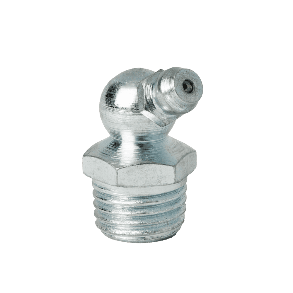 1/4-18 PTF 65 Degree Extra Short SAE Special Grease Fitting | Steel Zinc Clear (100 / Bag)
