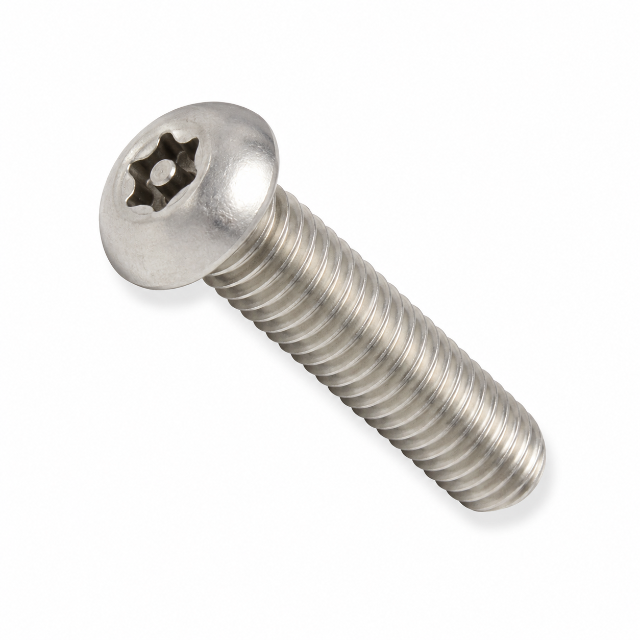 #4-40 X 1/4" Tamper Resistant Machine Screws | Button Head Pin-In Six Lobe Drive (T8) | 18/8 Stainless Steel (100 / Pkg.)
