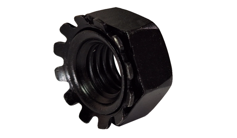 #6-32 X 1/4" Keps K-Lock Nuts | Steel Black Oxide (5000 / Pkg.)