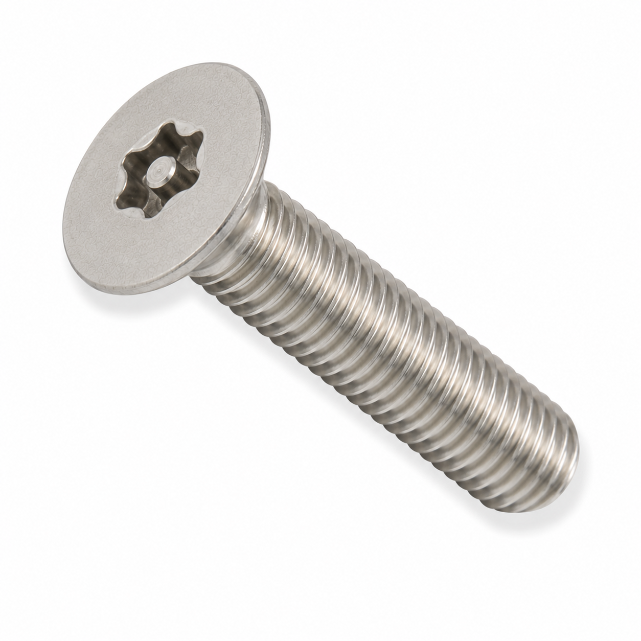 #4-40 X 1/4" Tamper Resistant Machine Screws | Flat Head Pin-In Six Lobe Drive | 18/8 Stainless Steel (100 / Pkg.)