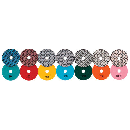 Diamond Vantage S-7DPPH200 | 7" Dry Polishing Pad, Hex Design | 200 Grit | HEXAGON DRY PADS