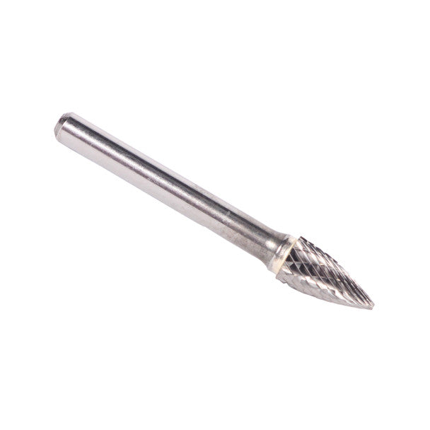 1/2" X 3/4" Tree Pointed-End Double Cut Carbide Bur | Solid Carbide | 1/4" Round Shank | DULSG13