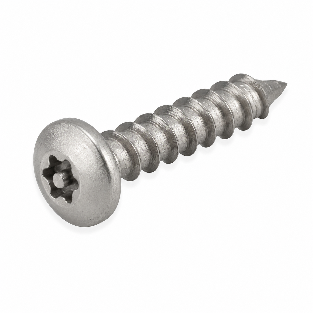 1/4" X 1-1/4" Tamper Resistant Masonry Screws | Button Head Pin-In Six Lobe Drive | Steel Silver Guard (100 / Pkg.)