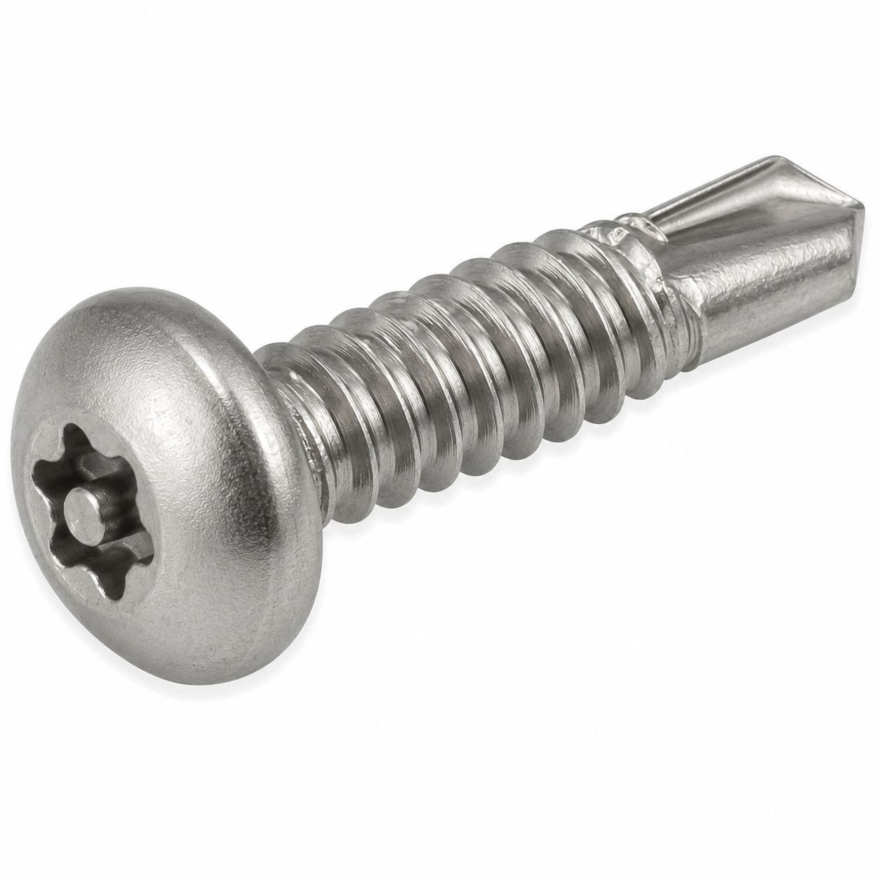 #10 X 1/2" Tamper Resistant Self-Drilling Screws | Button Head Pin-In Six Lobe Drive (T25) | Steel Zinc Plated (100 / Pkg.)