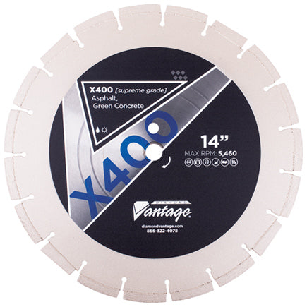Diamond Vantage 2415EX4-4 | 24" x 0.155" x 1" Diamond Blade for Asphalt/Green Concrete | X400 - ASPHALT 10mm Segments