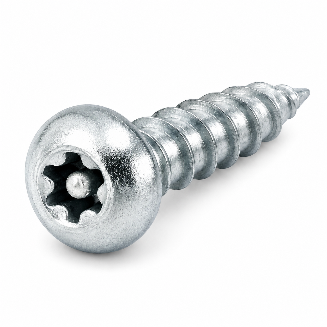 #10 X 2" Type A Tamper Resistant Sheet Metal Screws | Button Head Pin-In Six Lobe Drive | 18/8 Stainless Steel (100 / Pkg.)