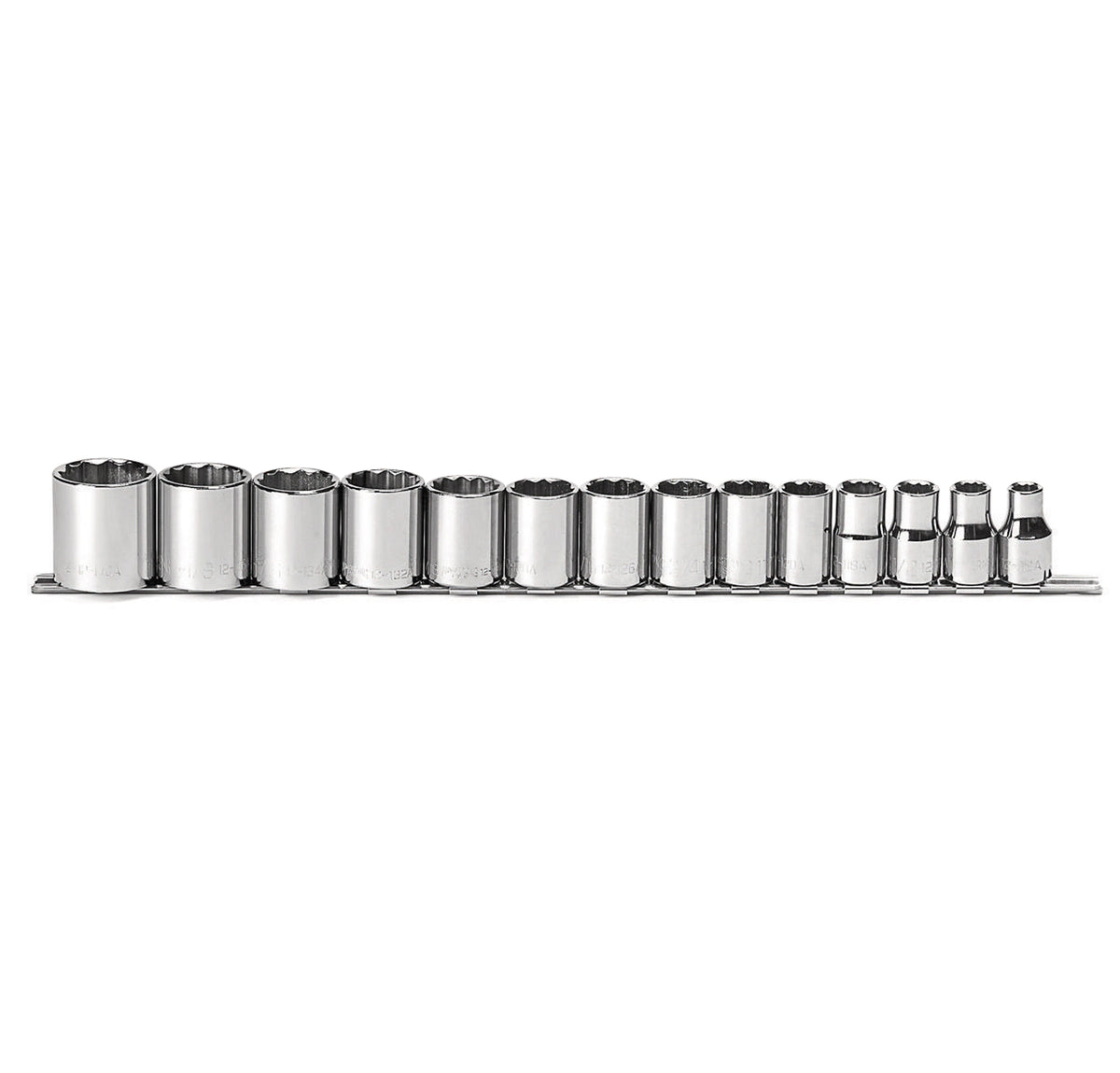 Standard 12 Point Socket Set, 1/2" Drive, Chrome Vanadium