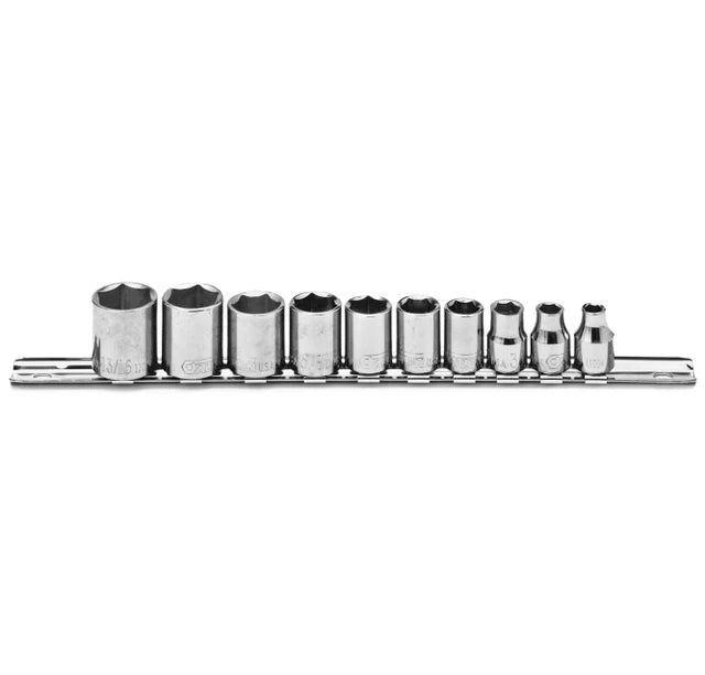 Standard 6 Point Socket Set, 1/4" Drive, Made in USA, Chrome Vanadium