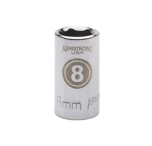 Deep 6 Point Socket, 1/4" Drive, Chrome Vanadium