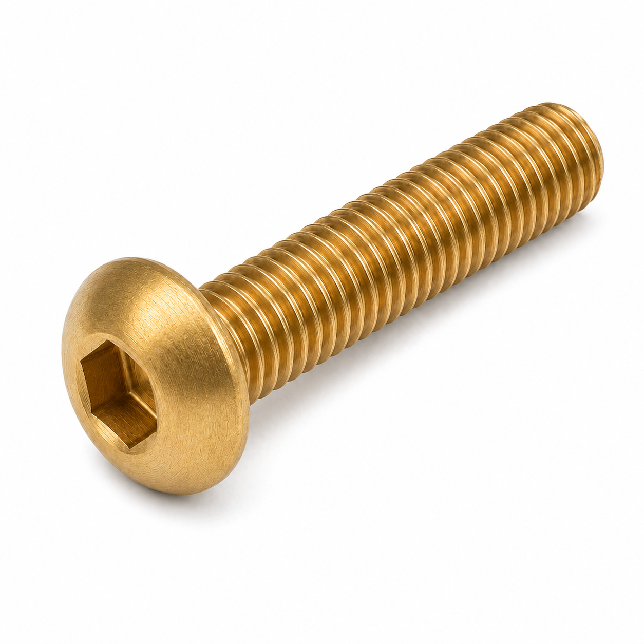 #6-32 X 1/4" Socket Cap Screws | Button Head Hex Socket Drive | Brass (125 / Pkg.)