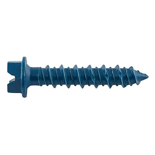 3/16" x 1-1/4" DeWalt UltraCon+ Concrete Screw Anchor | Hex Washer Head | Carbon Steel Stalgard | Blue | DFM12700 (100/Pkg.)