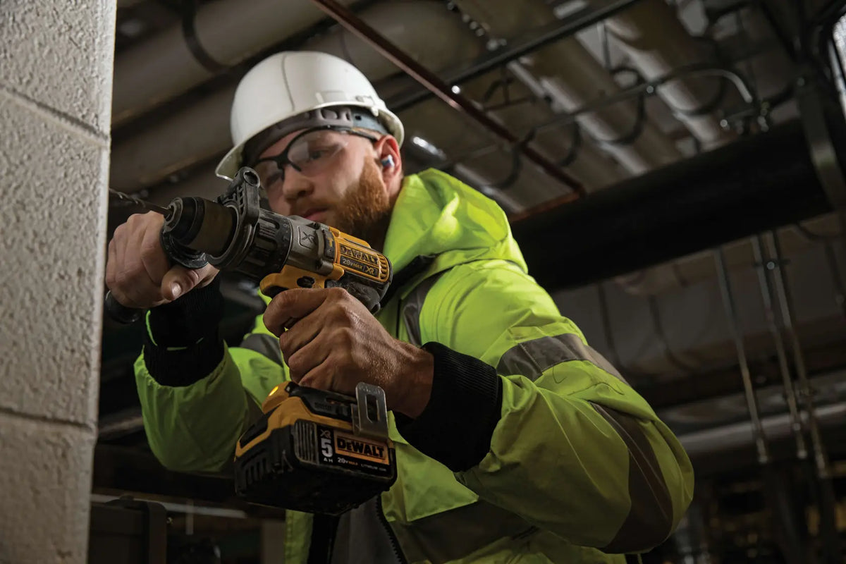 DEWALT 20V MAX XR Brushless Hammer Drill Kit DCD996P2 in use