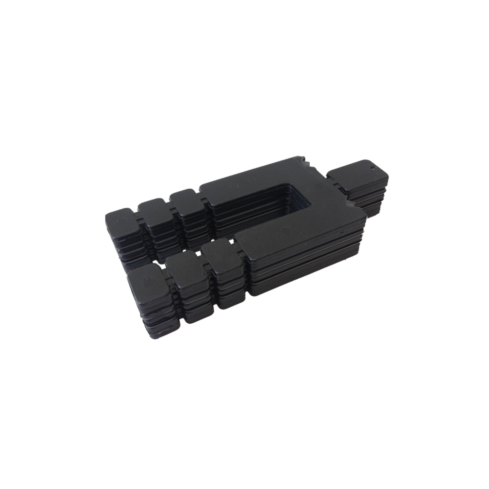 1-7/8" x 5-1/8" Black Stackable Shims, 1/16" Thickness, 1" Stack Thickness, 5/8" Bolt Hole (2000 / Pkg.)