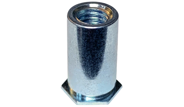 #10-32 X 3/4" Self-Clinching Standoffs | Through Threads | Hardened Steel | Heat Treated | Zinc & Bake Plated (1000 / Pkg.)