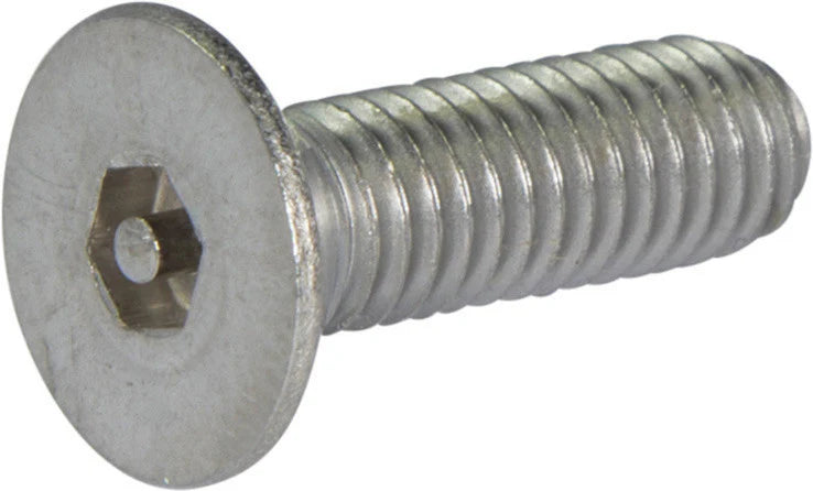 1/4"-20 X 3/4" Tamper Resistant Machine Screws | Flat Head | Pin-In Hex Socket Drive | 18/8 Stainless Steel (100/Pkg.)