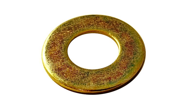 1/4" Flat Washers | Extra Heavy SAE Medium Carbon Steel Zinc Yellow Made in USA (100 / Pkg.)