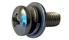 M2-0.4 x 5mm SEMS Machine Screws | Phillips Pan Head | Split Lock & Flat Washer | JIS B1188 | 18/8 Stainless Steel (2500 / Pkg.)