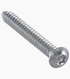 #10 X 1-1/2" Tamper Resistant Sheet Metal Screws | Button Head | Pin-In Six Lobe Drive | 18/8 Stainless Steel | Type A (100/Pkg.)