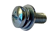 M2 x 5mm SEMS Machine Screws | Phillips Pan Head | Split Lock & Flat Washer | JIS B1188 | Steel Zinc & Bake (4000 / Pkg.)